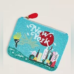 NWT Daniella Manini Beaded City Pouch New York by Anthropologie